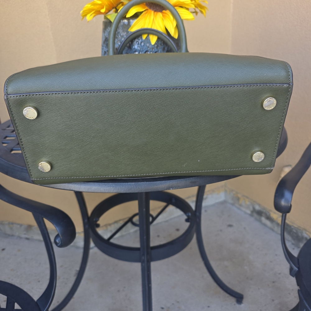 MICHAEL KORS Dark Green Saffiano Leather Satchel - Picture 3 of 4